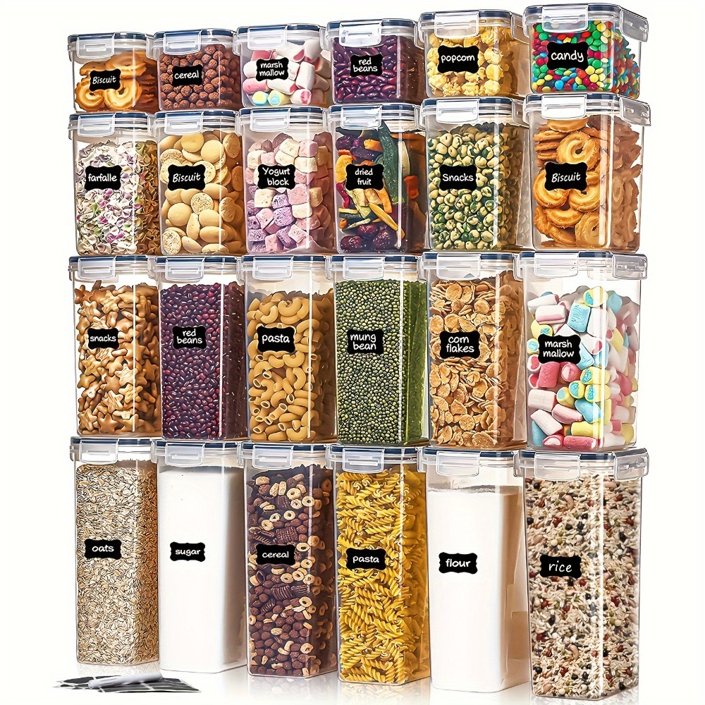 Kitchen Gadgets Everyone Needs - 24 Recipientes para Almacenamiento de Alimentos,